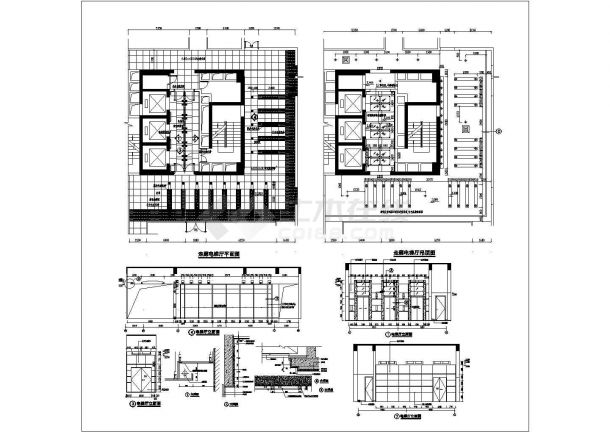 某物委办公楼电梯厅CAD大样完整详图-图一