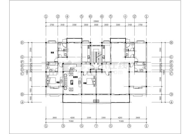 许昌市延安路兴元花园小区经典户型设计CAD图纸（共9张）-图一