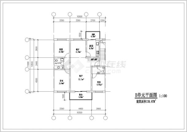 某北方住宅户型CAD大样完整构造方案图-图一