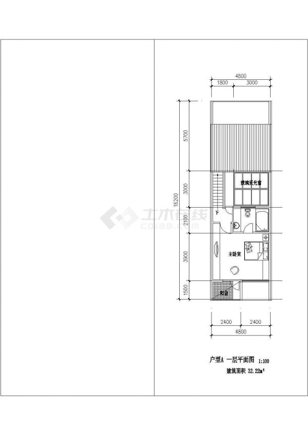 兰州某居住区160平米3层高档别墅住宅楼平立面设计CAD图纸-图一