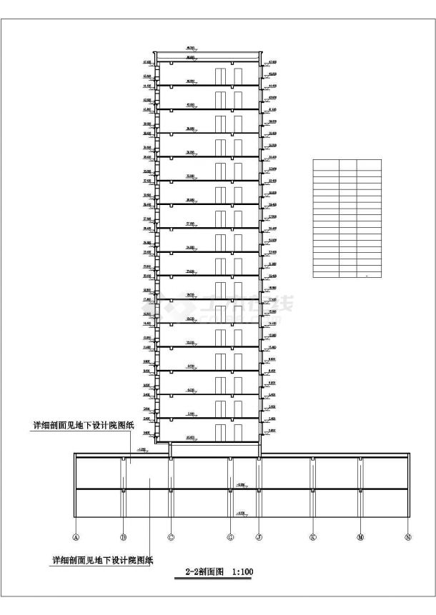 北京市湖馨花园小区8千平米16层框架结构住宅楼建筑设计CAD图纸-图二