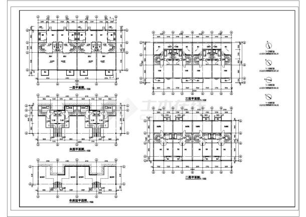 某多层住宅CAD完整施工设计构造图-图二