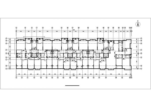 长61.8米 宽16.35米 9层阁楼3单元每单元2户钢结构住宅楼全套完整大样图CAD图纸设计图-图二