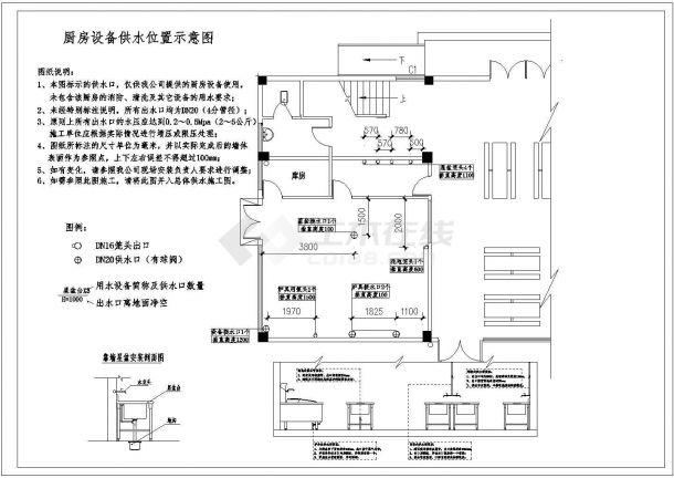 某工厂食堂CAD节点平立剖设计构造图-图二