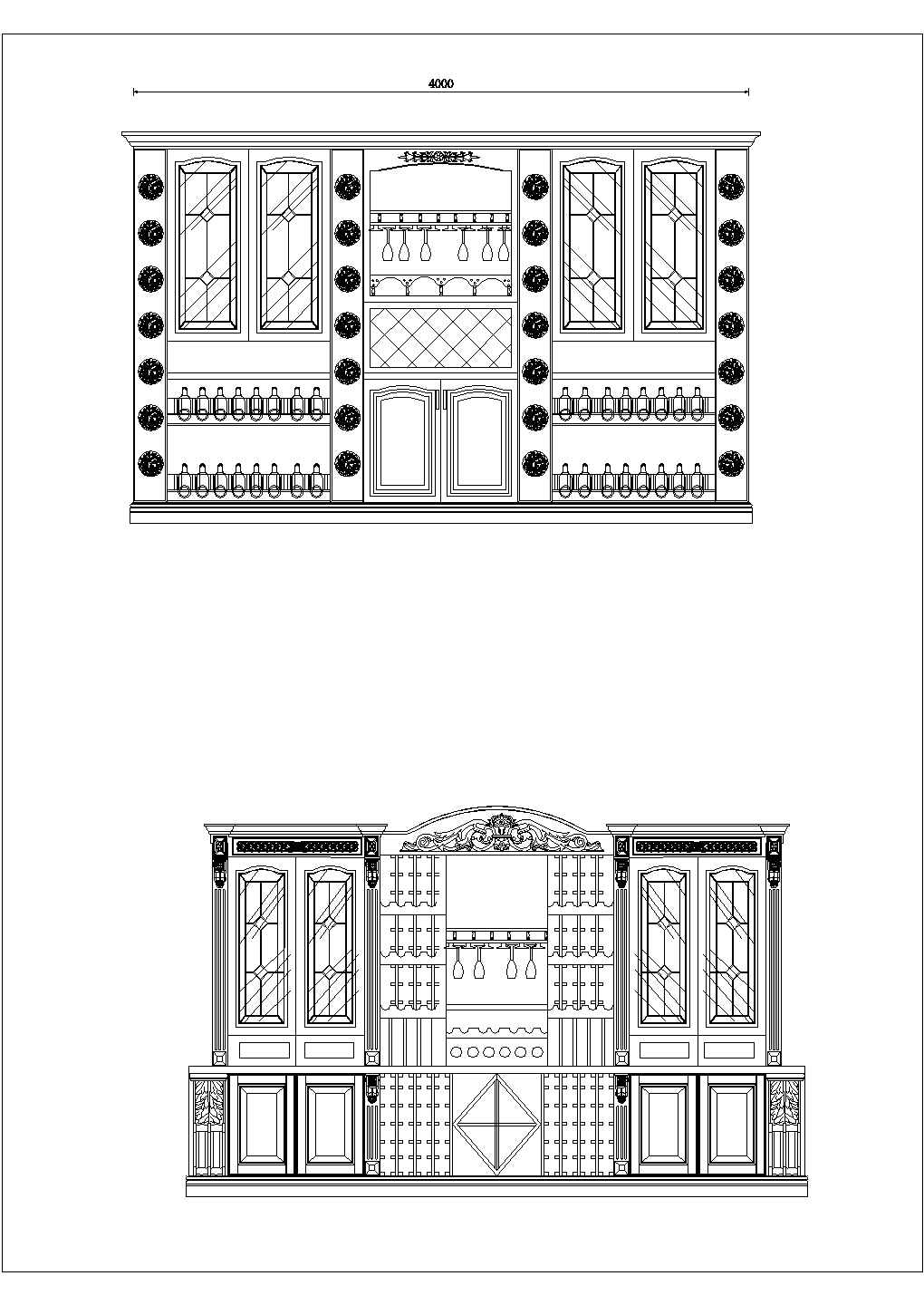 某酒柜设计CAD大样全套图纸