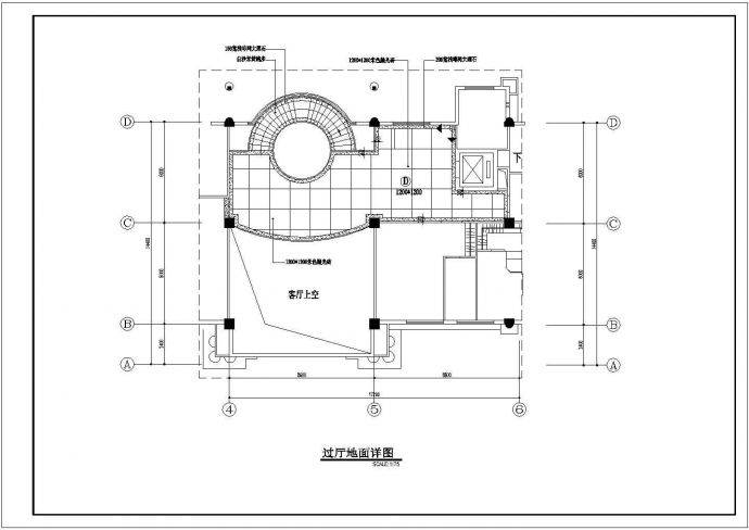 某客厅装修CAD平立面构造设计详图_图1