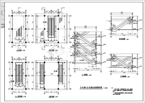 某上海三菱自动扶梯CAD设计构造详细图纸-图二