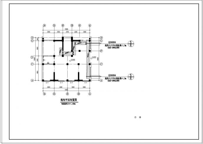 二层商住楼建筑底框结构cad施工设计图_图1