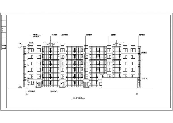 某砖混结构六层住宅楼建筑设计cad全套施工图（ 含设计说明）-图二