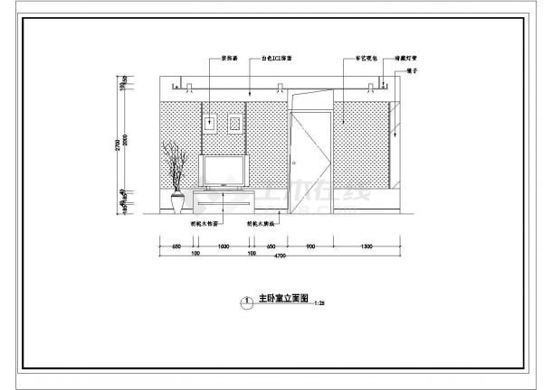 香蜜园三室样板房室内装饰建筑设计施工图-图二