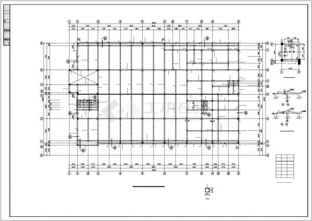 某中学剪力墙结构食堂建筑设计施工CAD图纸-图二