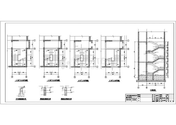 某教室公寓框架剪力墙结构住宅设计施工CAD图纸-图二