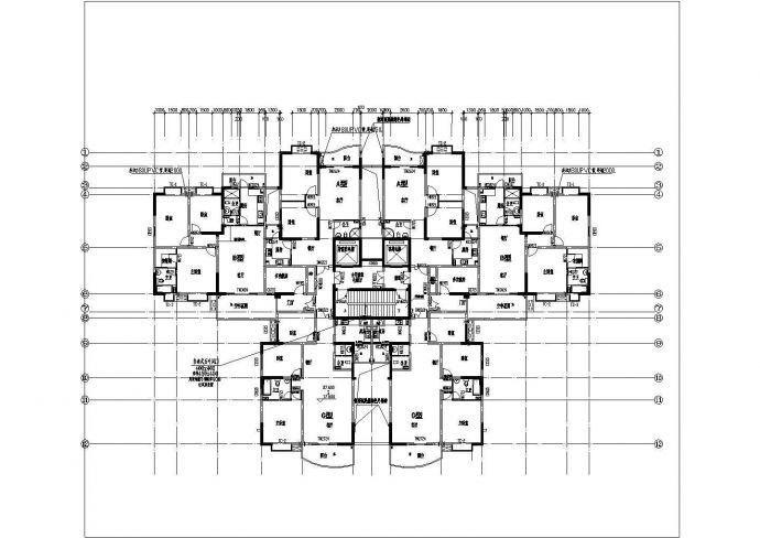 某百余种住宅户形CAD构造施工平面_图1
