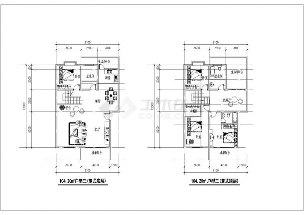 经典多层住宅楼户型设计cad建筑平面方案图集（甲级院设计）-图一