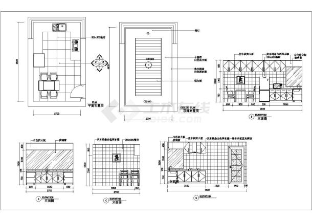 某厨房室内装修CAD节点构造设计图库-图二