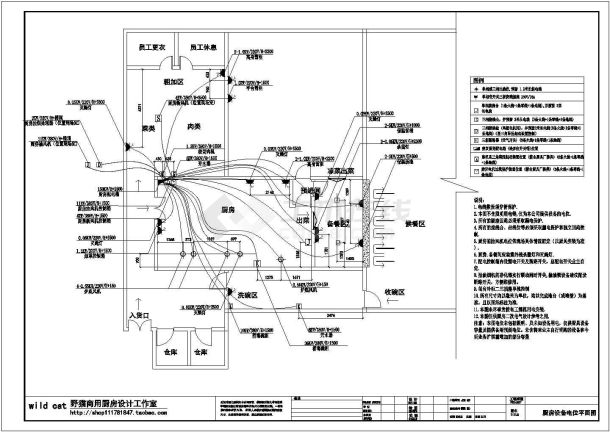 某单位厨房设计CAD完整全套平面图-图一