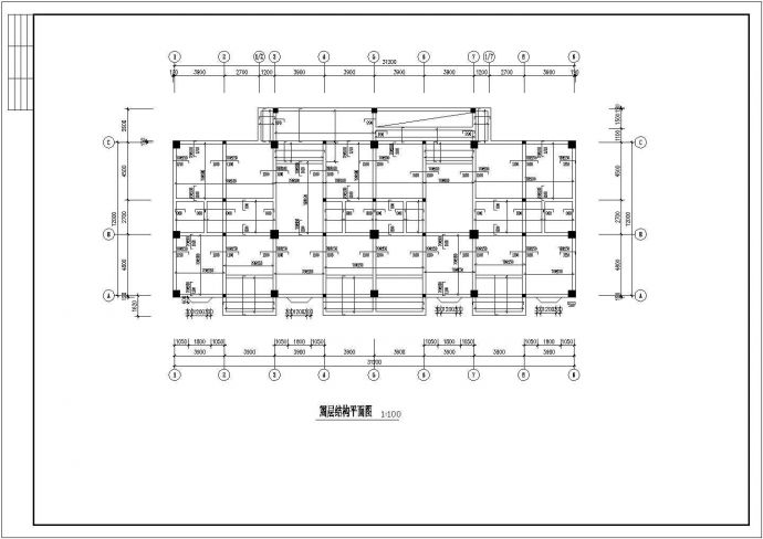 某框架结构商住楼建筑设计施工CAD图纸_图1