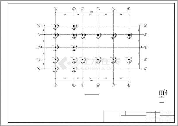 某清水池框架结构建筑设计施工CAD图纸-图二