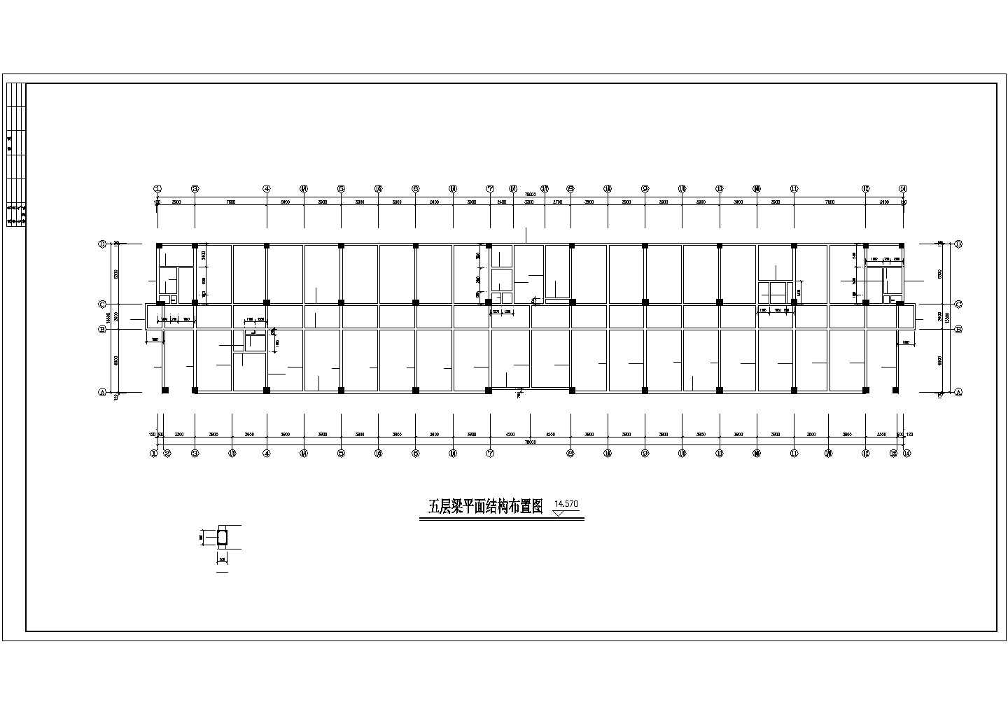 某七层框架结构办公楼建筑全套设计施工CAD图纸