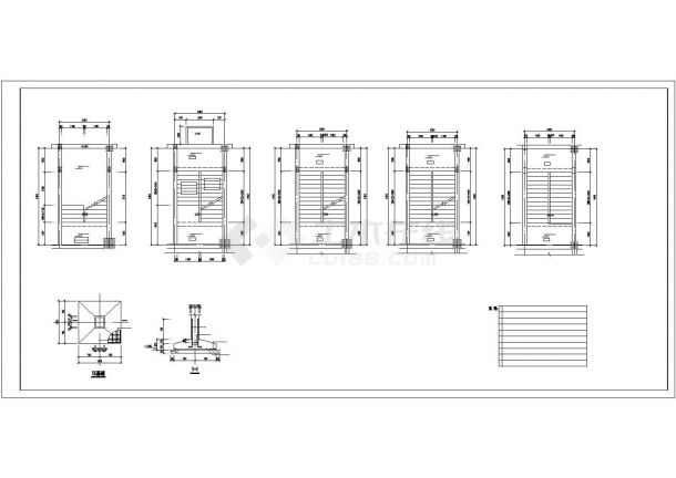 某七层综合楼钢筋混凝土框架结构建筑全套设计施工CAD图纸-图一