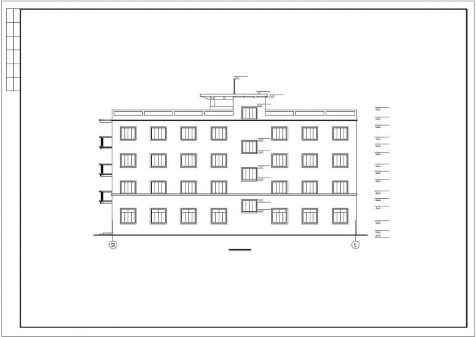 某四层办公室框架结构建筑设计施工CAD图纸_图1