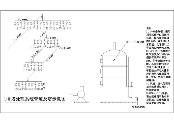 某环保废气吸收塔CAD设计图纸_图1
