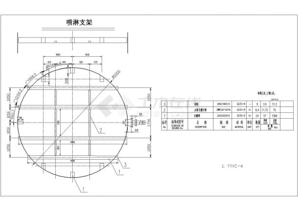 某环保除雾器喷淋系统CAD设计施工图-图一