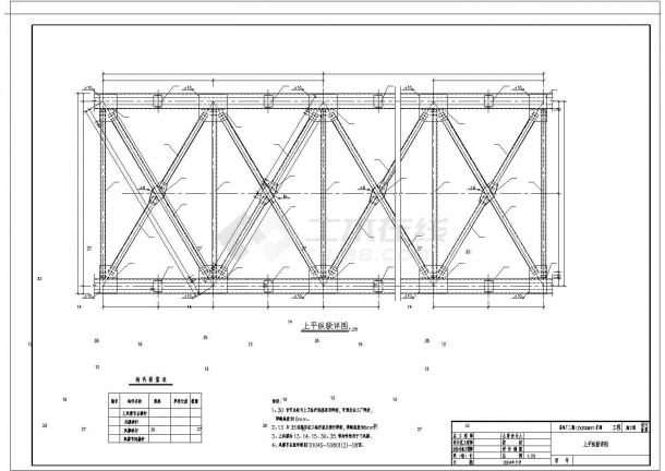 某灰管桥50米钢桥CAD设计结构图-图一