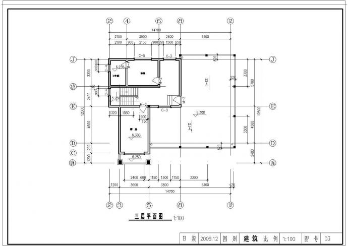 某三层框架别墅结构CAD设计完整构造施工图_图1