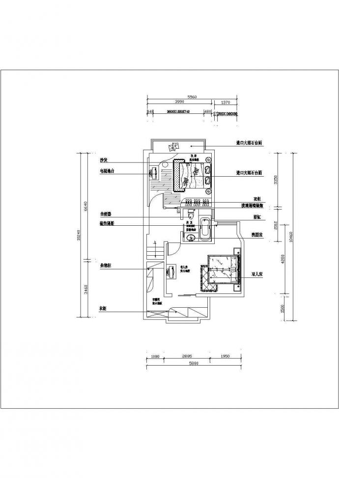 某欧式住宅装修设计CAD施工图_图1