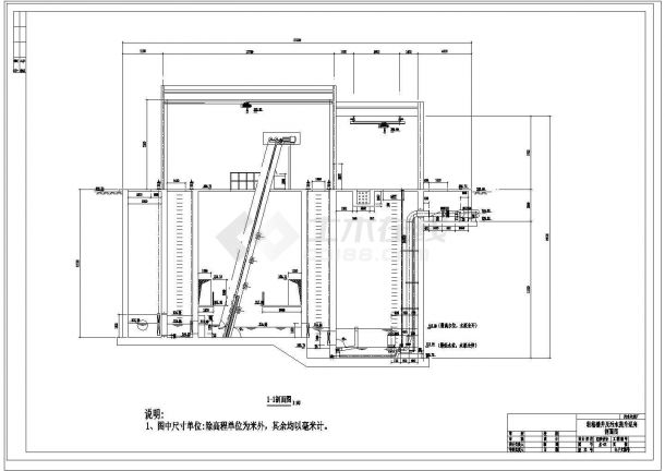 某2万吨生活污水处理粗格栅提升泵房工艺CAD设计图-图二
