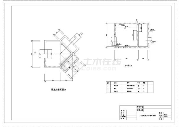 某污泥房泥池CAD节点构造施工设计图-图一