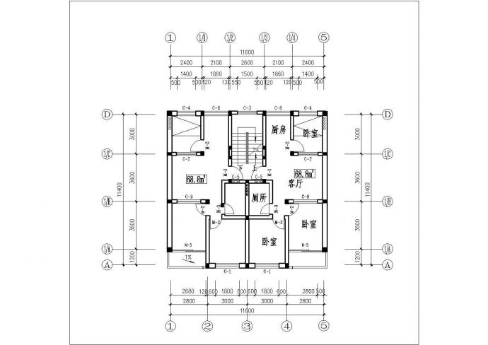 漳州市维嘉花园小区热门的平面户型设计CAD图纸（4张）_图1