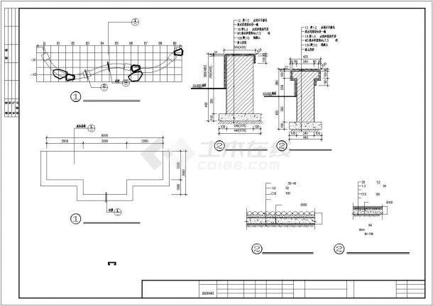 翠湖新城二期园林建筑设计CAD平面图大样图施工图纸（标注详细）-图一