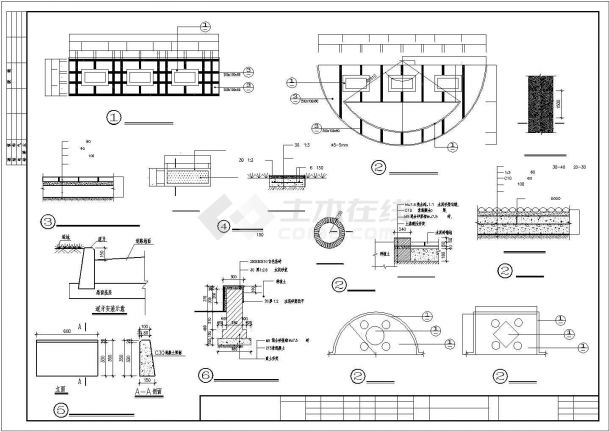 翠湖新城二期园林建筑设计CAD平面图大样图施工图纸（标注详细）-图二