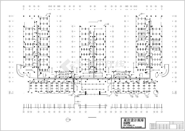 某学校的照明全套电气电力设计CAD系统平面图（标注详细）-图一