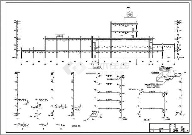 厂房设计_某多层框架结构工业厂房给排水设计cad全套施工图（含设计说明）-图二