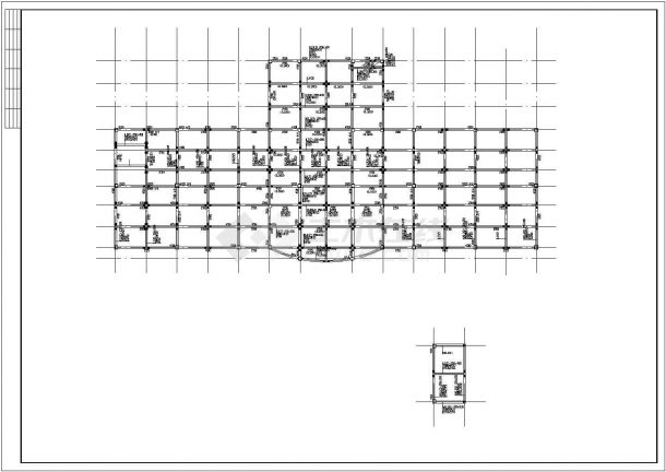 某三维模型三层纯框架结构建筑设计施工CAD图纸-图一