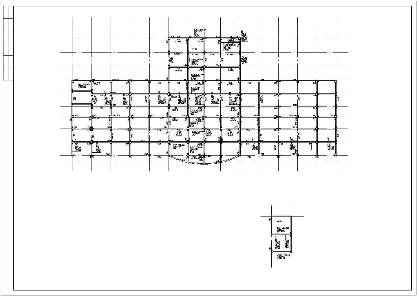 某三维模型三层纯框架结构建筑设计施工CAD图纸