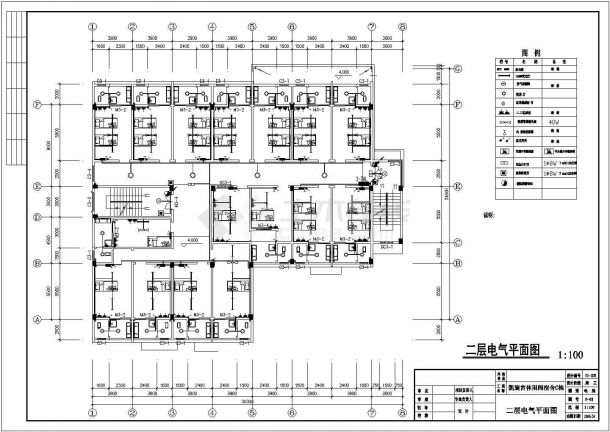 凯旋宫宿舍C栋电气设计CAD完整详细平面图防雷图-图二