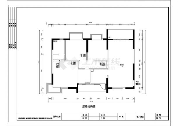 某三居室简约CAD全套构造设计施工室内图纸-图一