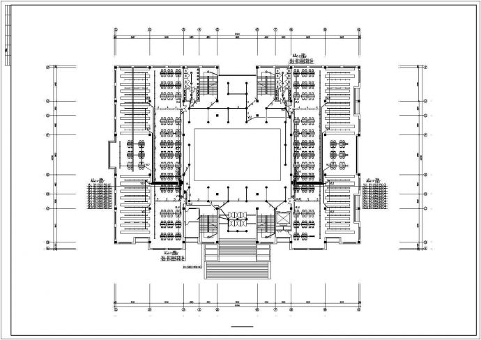 某图书馆照明电气设计CAD完整详细平面图（含施工说明）_图1