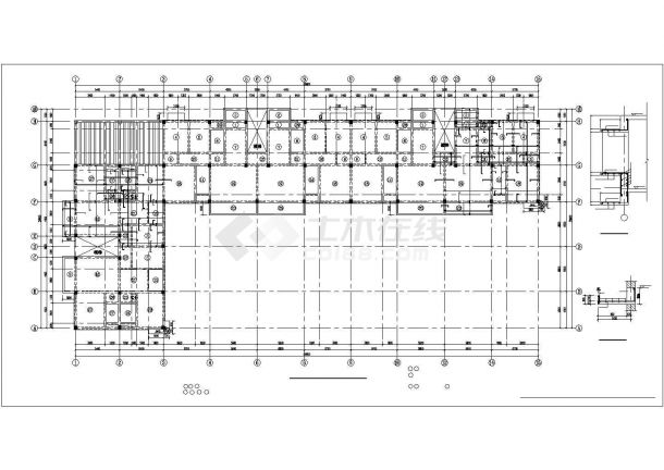 某四层商住两用框架结构建筑设计施工CAD图纸-图二