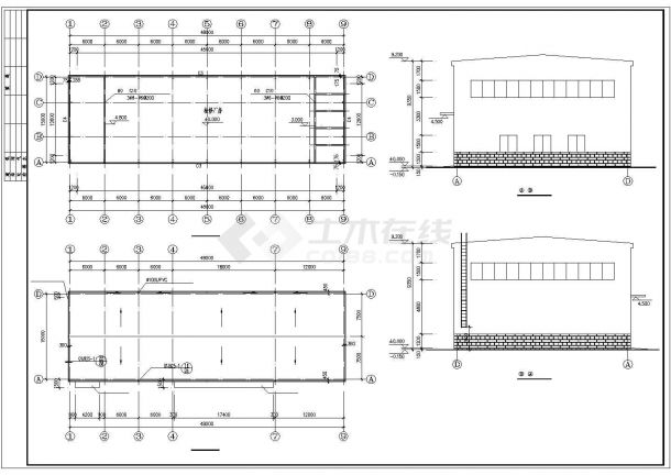 某钼业公司养路队755.29平方米钢结构检修厂房设计cad建筑施工图（含设计说明）-图二