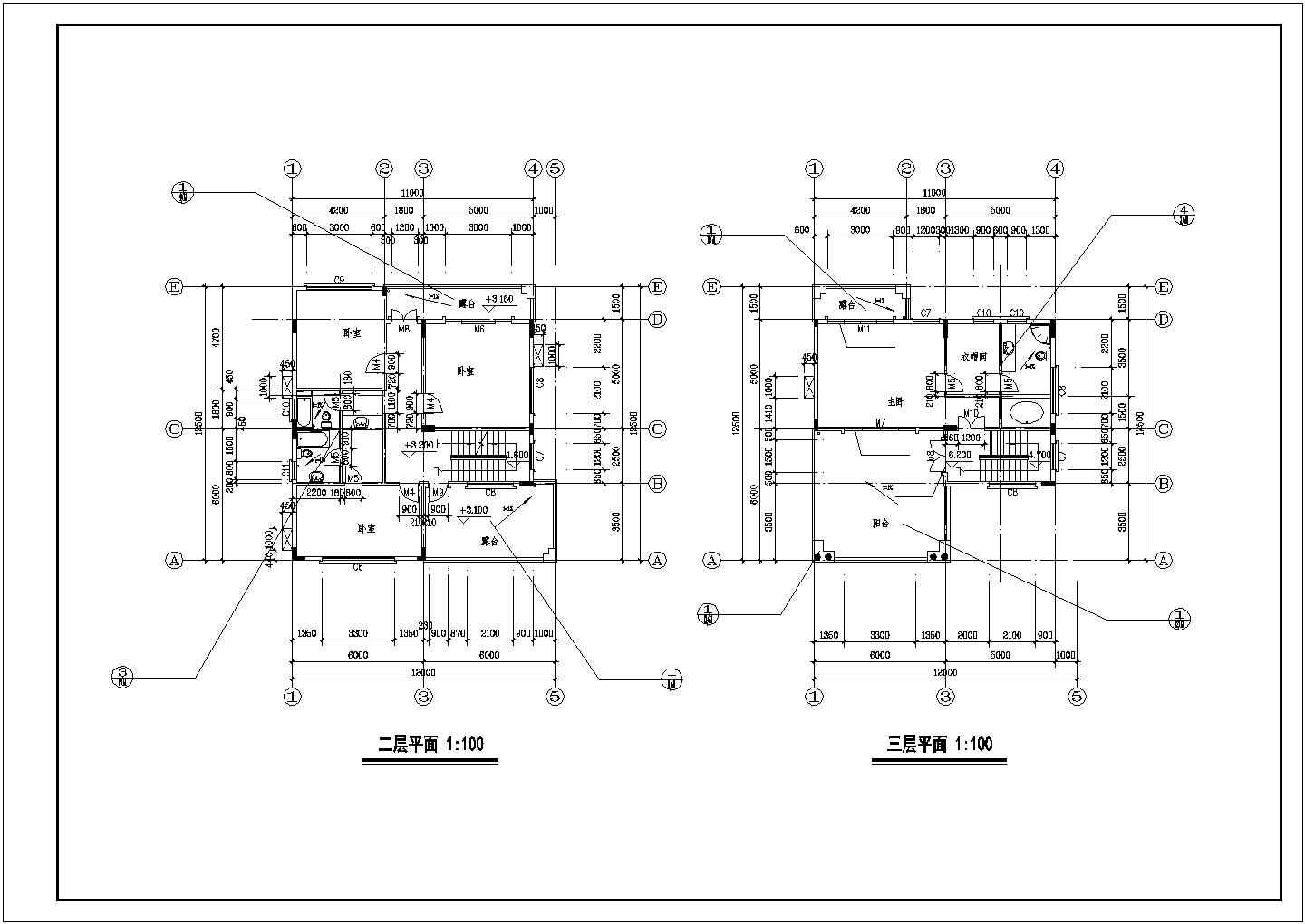 广州芙蓉别墅平面图设计施工CAD图纸