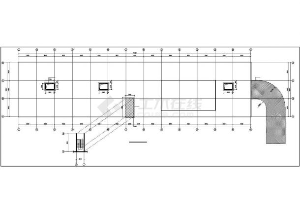 某小区地下车库框架结构建筑设计施工CAD图纸-图二