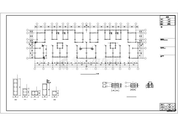 某八层住宅楼钢筋混凝土结构建筑设计施工CAD图纸-图一