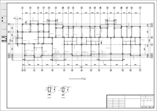 某异形框架柱结构酒店建筑设计施工CAD图纸-图一