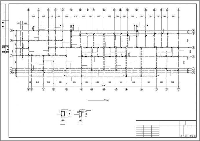 某异形框架柱结构酒店建筑设计施工CAD图纸_图1