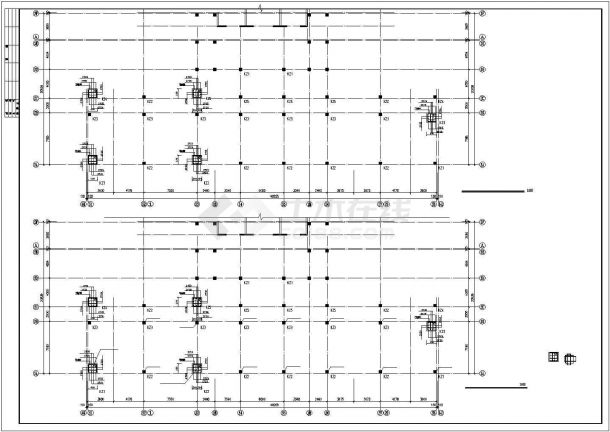 某异形框架柱结构幼儿园带住宅建筑设计施工CAD图纸-图二